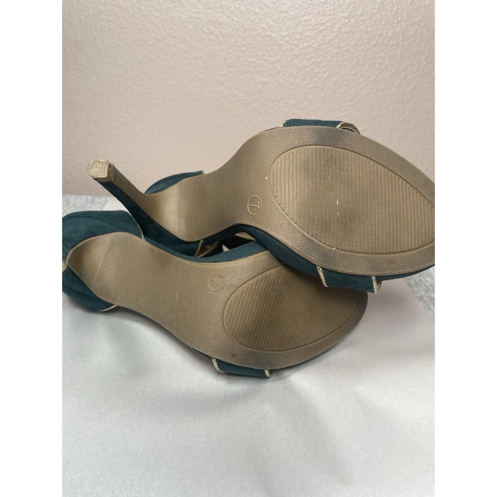 Forest Green Heels Size 7 Ankle‎ Strap Stiletto Sandals Wedding Guest Formal - Picture 4 of 10